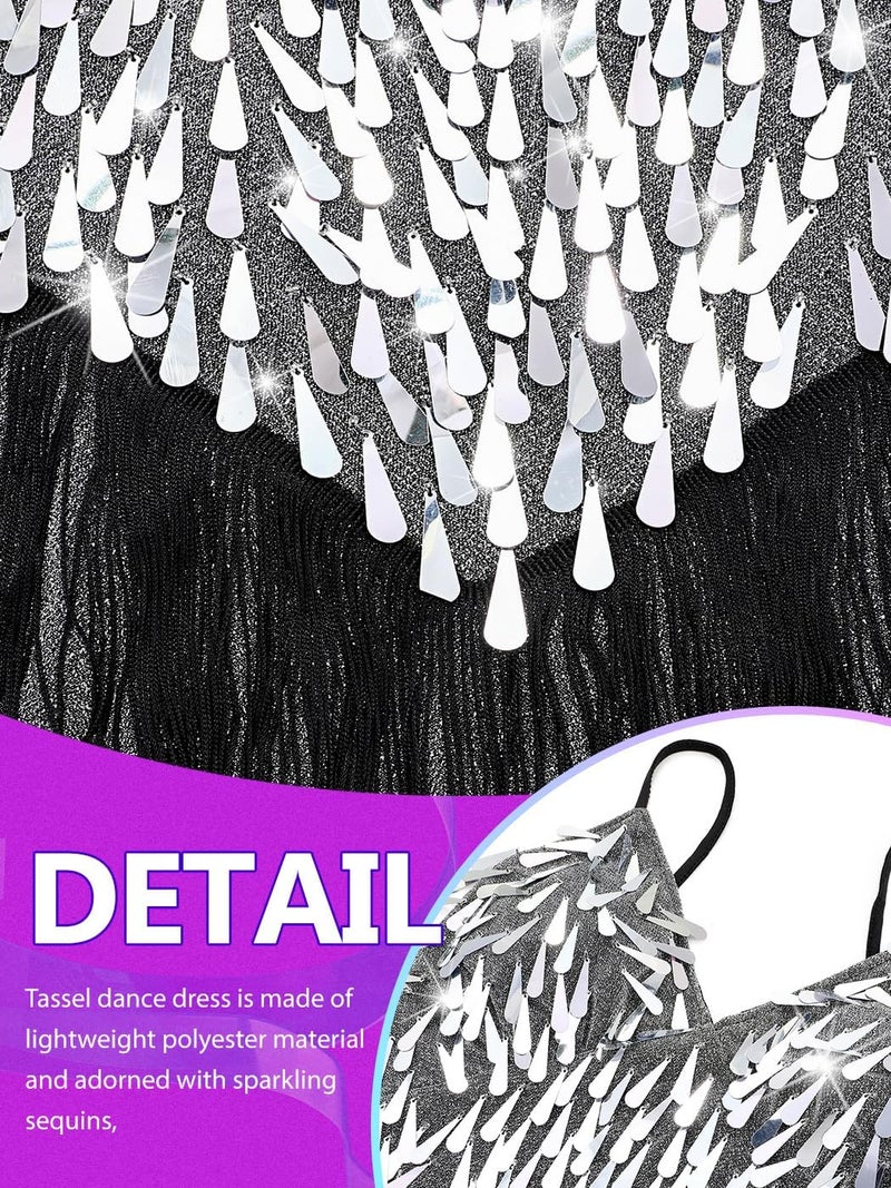 Nicute Salsa Latin Dance Dress Sequin Fringe Flapper Dress Tassel 1920s Vintage Tango Ballroom Dresses Costume for Women - Image 4